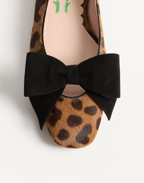 Valentino Garavani - Bowow Ballerina In Pony-effect Calfskin - Animal Print - Woman - Ballerinas