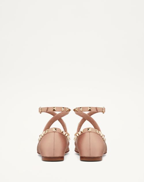 Valentino Garavani - Rockstud Satin Ballerina - Rose Cannelle - Woman - Ballerinas