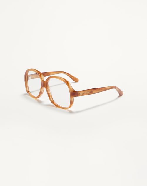 Valentino - Funky 70s Flavour Glasses In Acetate - Havana Beige - Unisex - Eyewear