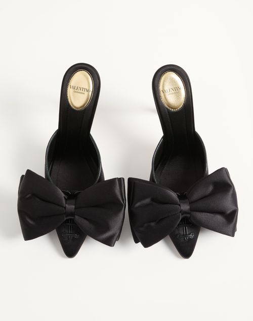 Valentino Garavani - Zapato Bajo Sin Talón Yolande De Satén Con Tacón De 105 mm - Negro - Mujer - Salones