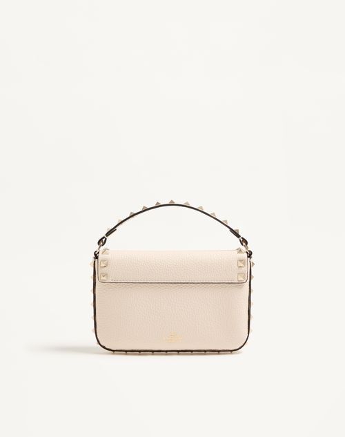 Valentino Garavani - Rockstud Grainy Calfskin Pouch - Light Ivory - Woman - Clutches