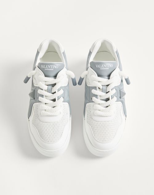 Valentino Garavani - Low-top One Stud Xl Sneaker In Perforated Nappa Leather - White/nuage - Man - Sneakers