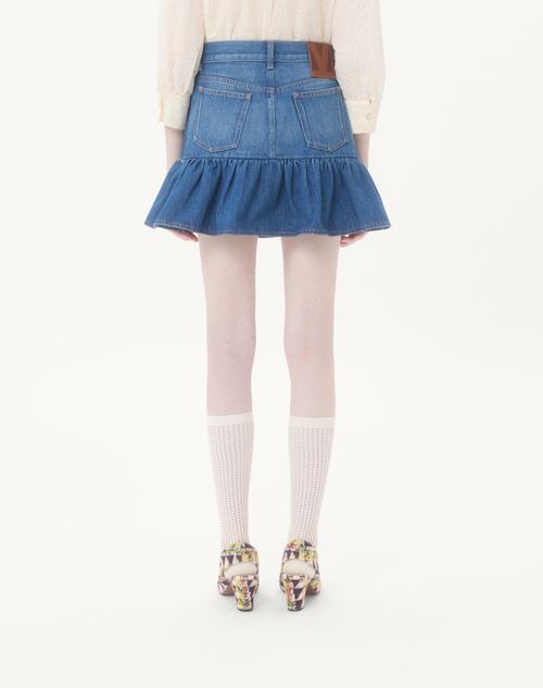 Valentino - Denim Mini Skirt - Blue - Woman - Denim