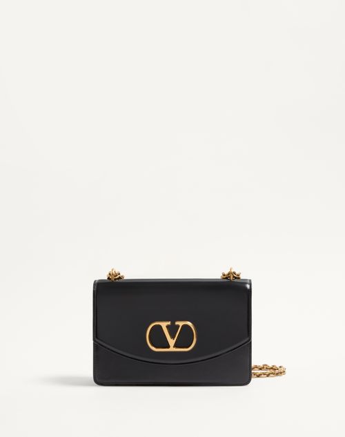 Valentino Garavani Garavani Vain Shoulder Bag In Shiny Calfskin Woman Black Uni In Black