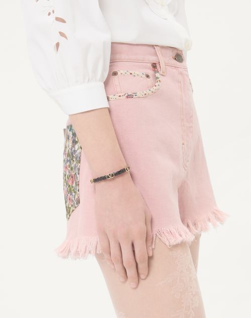 Valentino Garavani - Vlogo Signature Braided Calfskin Bracelet - Black - Woman - Jewelry