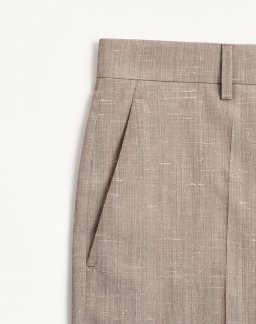 Valentino - Pantalone Valentino In Lana Boutonnè - Grigio Chiaro - Uomo - Pantaloni E Shorts