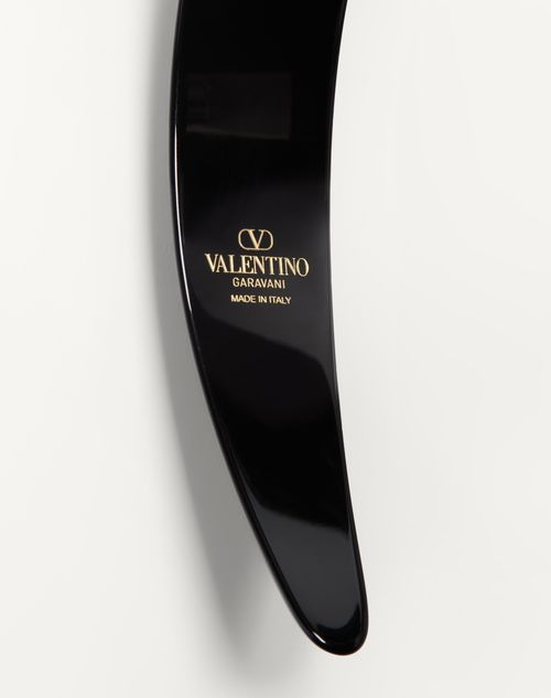 Valentino Garavani - Vlogo Signature Headband In Resin, Metal And Crystals - Black/gold/crystal - Woman - Hair Accessories