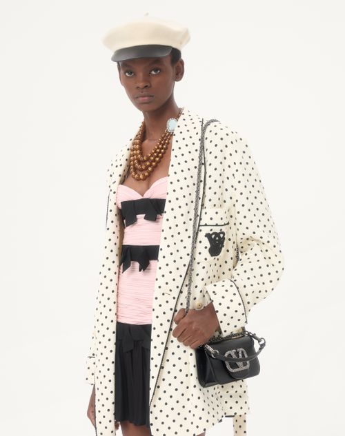 Valentino Garavani - Valentino Garavani Locò Small Shoulder Bag With Jewel Logo - Black - Woman - Shoulder Bags