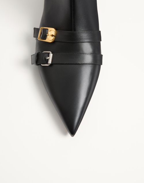 Valentino Garavani - Mockers Calfskin Ankle Boot - Black - Man - Boots