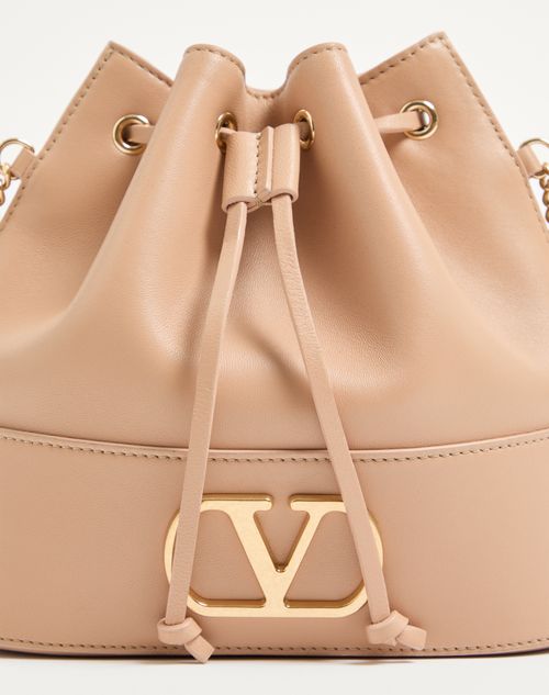 Valentino Garavani - Mini Vlogo Signature Bucket Bag In Nappa Leather - Pink - Woman - Shoulder Bags