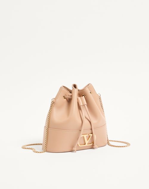 Valentino Garavani - Mini Vlogo Signature Bucket Bag In Nappa Leather - Pink - Woman - Shoulder Bags