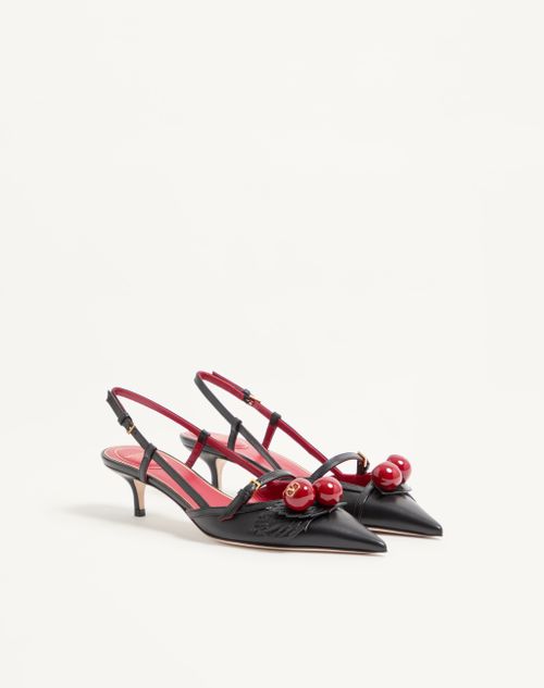Valentino Garavani - Cherryfic Slingback Pumps In Kidskin 45mm - Black - Woman - Pumps And Slingbacks