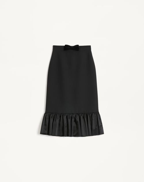 Valentino Falda Midi De Crepe Couture Mujer Negro 50