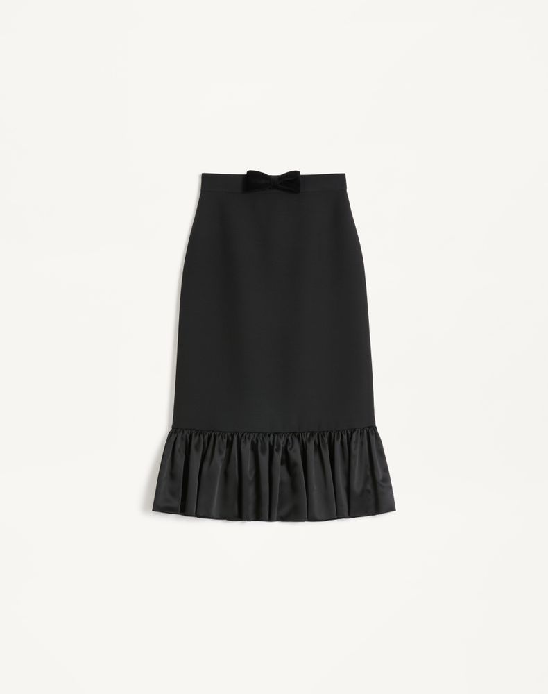 Valentino Women's Black Crepe Couture Midi Skirt Woman 46