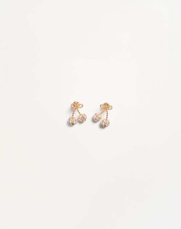 Cherryfic Metal And Swarovski® Crystal Earrings for Woman in Gold
