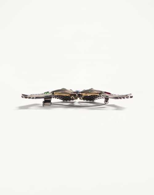 Valentino Garavani - Vouloirvoler Brooch In Metal And Crystals - Silver/multicolour - Woman - Jewellery