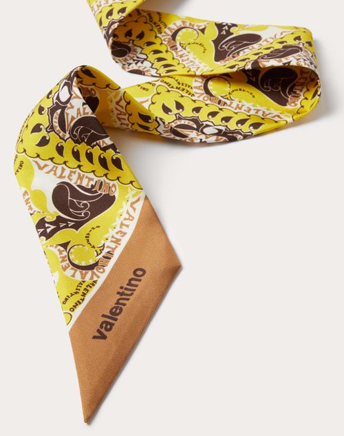 Valentino Garavani - Manifesto Bandana Silk Bandeau Scarf - Yellow/multicolor - Woman - Soft Accessories