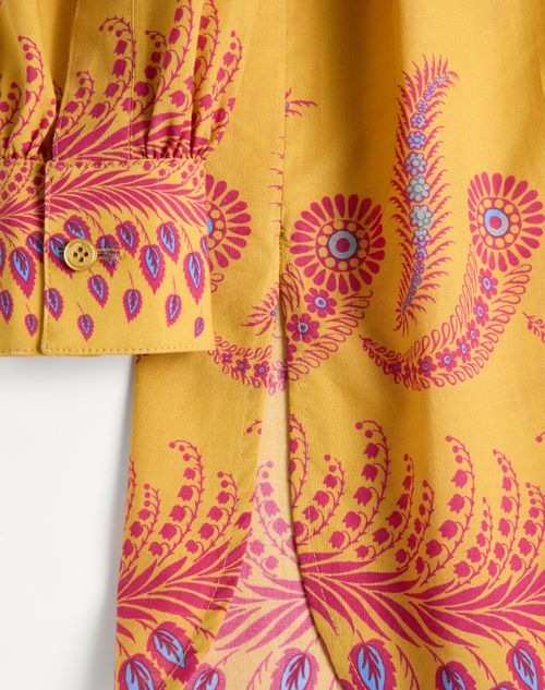 Valentino - Short Dress In Voyage Imaginaire Muslin - Yellow/multicolor - Woman - Dresses