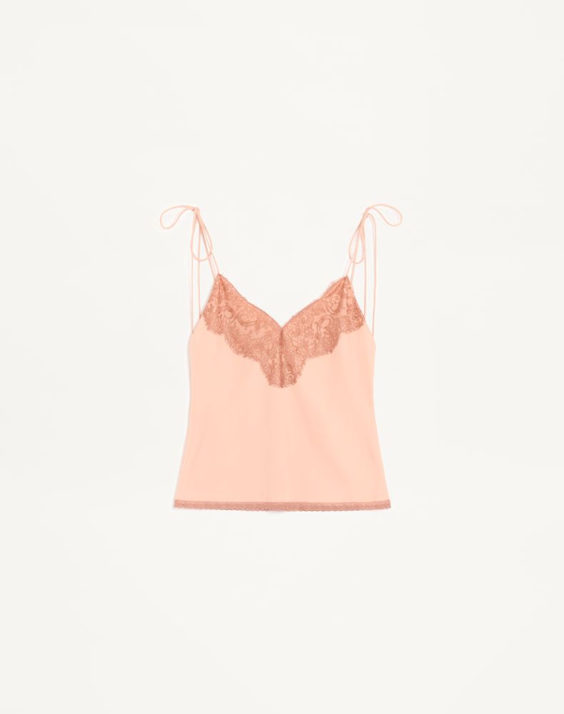 Valentino Women's Salmon Crepe De Chine Top Woman 48