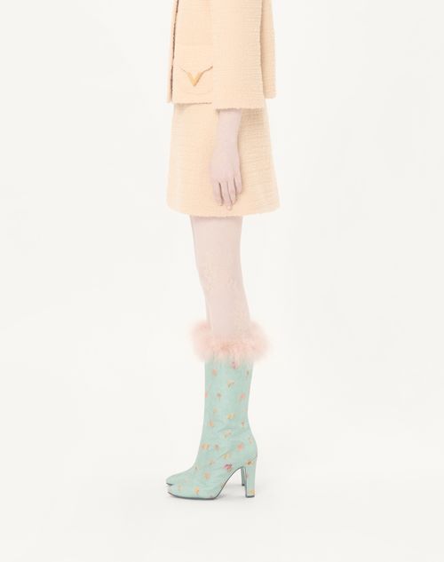 Valentino - Curly Wool Short Skirt - Birch - Woman - Skirts