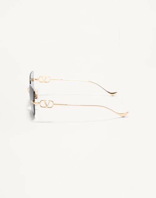 Valentino - Geometric Metal Eyewear - Gold/grey - Woman - Eyewear
