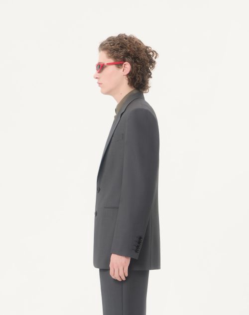 Valentino - Valentino Single-breasted Wool Jacket - Dark Grey - Man - Coats And Blazers