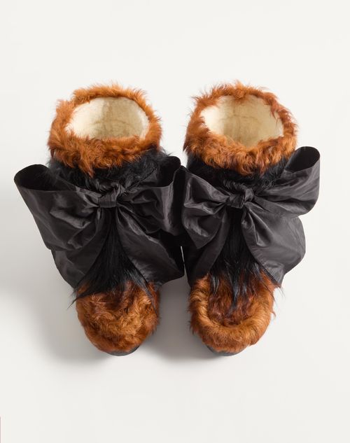 Valentino Garavani - Snowish Fur Ankle Boot - Black - Woman - Boots