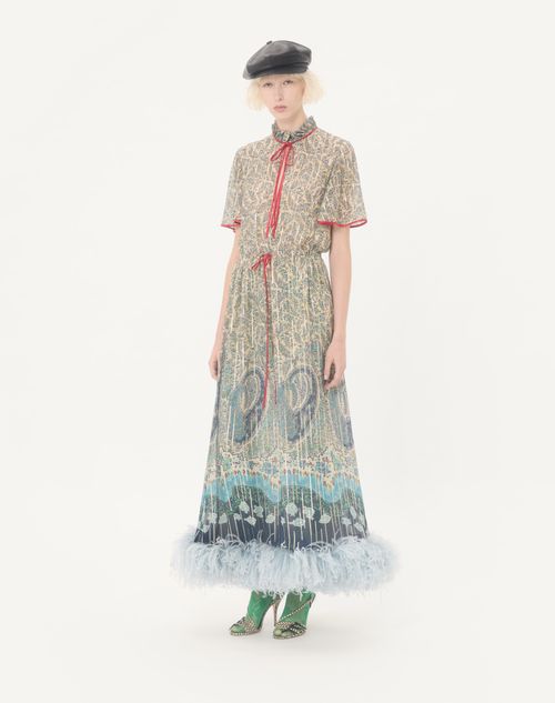 Valentino - Pekin Midi Dress With Voyage Imaginaire Paisle - Multicolor - Woman - Dresses