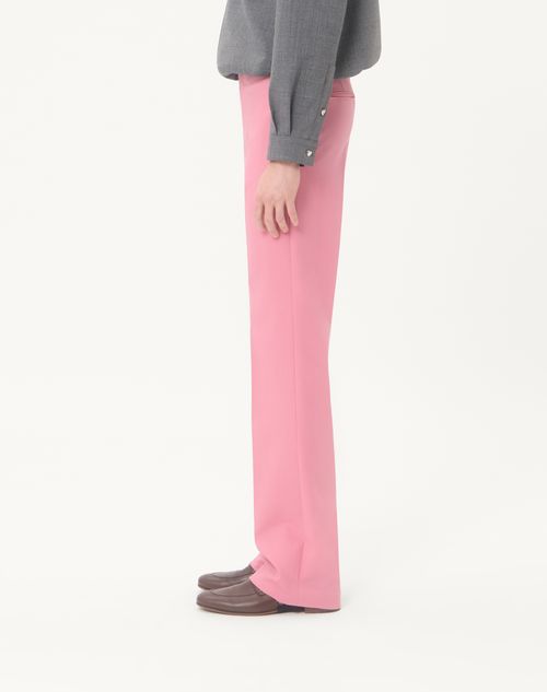 Valentino - Valentino Wollhose Mit Abnehmbaren Stegschlaufen - Rosa - Mann - Hosen & Shorts