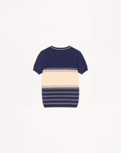 Valentino - Cotton Sweater - Provence Blue/birch - Woman - Knitwear