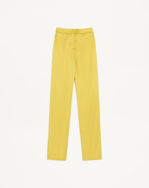 Valentino - Double Duchesse Stretch Trousers - Acid Green - Woman - Trousers And Shorts
