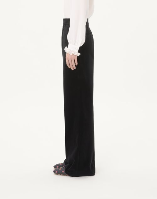 Valentino - Valentino Cotton Velvet Trousers - Black - Man - Pants And Shorts