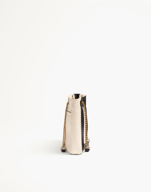 Valentino Garavani - Valentino Garavani Viva Superstar Small Nappa Leather Shopping Bag - Butter/black - Woman - Totes