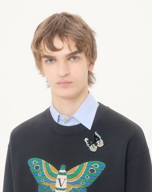 Valentino Garavani - Broche Valentino Flutterby De Terciopelo - Dorado/multicolor - Hombre - Joyas