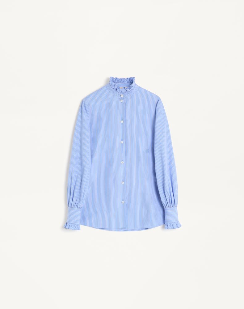 Valentino Women's Iris Liliac Classic Stripe Popeline Shirt Woman 50