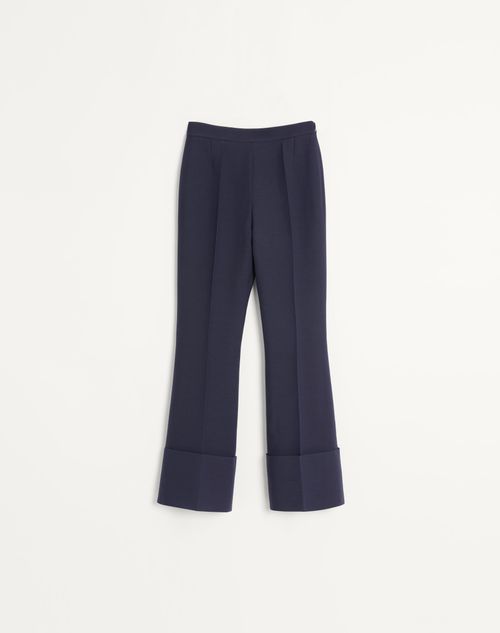 Valentino Pantalon En Crêpe Couture Femme Bleu 48