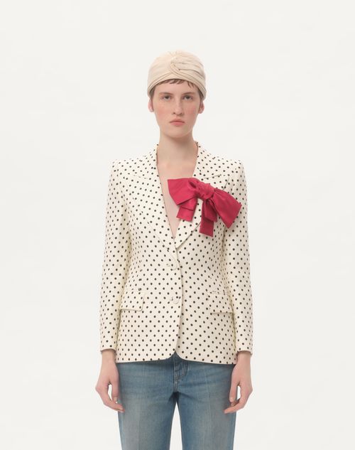 Valentino - Supergran Plusdepois Print Jacket - Birch/black - Woman - Jackets And Blazers