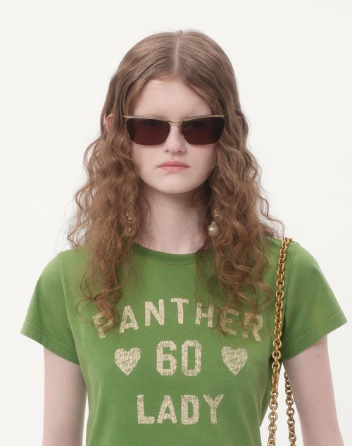 Valentino - Printed Cotton T-shirt - Laurel/birch - Woman - Tshirts And Sweatshirts