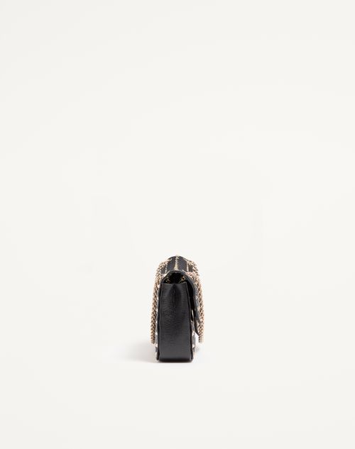Valentino Garavani - Valentino Garavani Rockstud Spike Medium Shoulder Bag In Kidskin - Black - Woman - Shoulder Bags