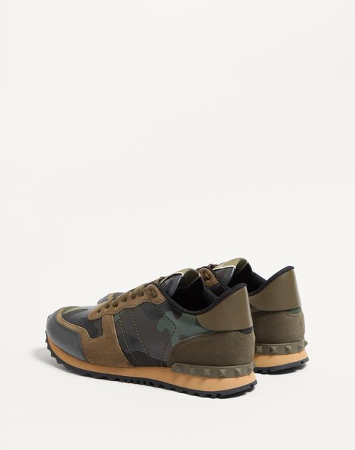 Valentino Garavani - Camouflage Rockrunner Sneaker - Military Green - Man - Sneakers