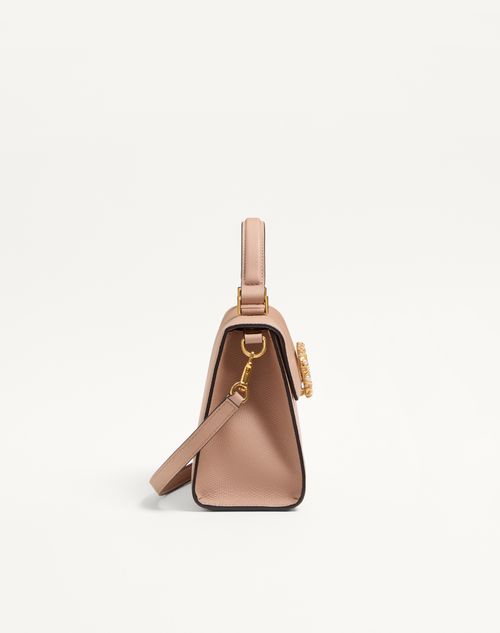 Valentino Garavani - Valentino Garavani Vsling Small Handbag In Grainy Calfskin With Jewel Logo - Rose Cannelle - Woman - Top Handle Bags