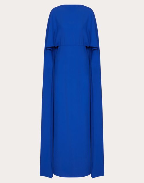 Valentino Cape-style Silk Gown In Saphir