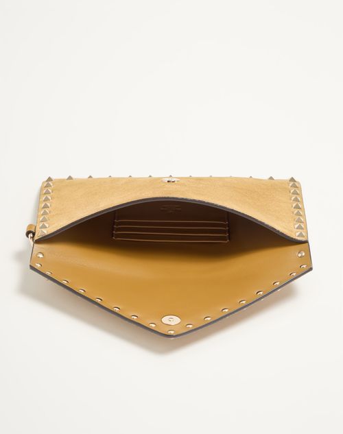 Valentino Garavani - Pochette Rockstud En Daim - Havana Beige - Femme - Pochettes