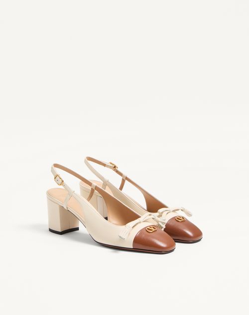 Valentino Garavani - Valet Du Roi Kidskin Slingback Pumps 60mm - Butter/tobacco - Woman - Pumps