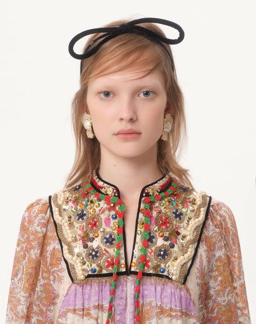Valentino - Georgette Lurex Dress With Voyage Imaginaire Print - Multicolor - Woman - Dresses