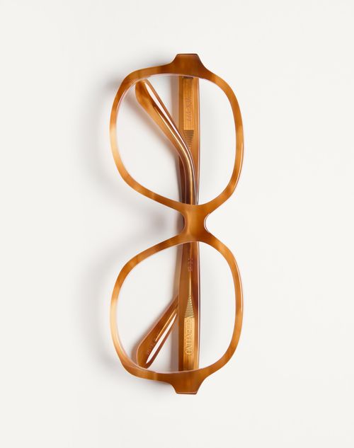 Valentino - Funky 70s Flavour Glasses In Acetate - Havana Beige - Unisex - Eyewear