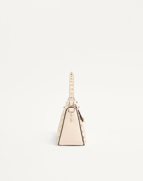 Valentino Garavani - Small Rockstud Grainy Calfskin Crossbody Bag - Light Ivory - Woman - Bags
