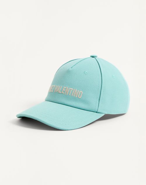 Valentino Garavani - Chez Valentino Cotton Baseball Cap - Pool/butter - Woman - Hats And Gloves