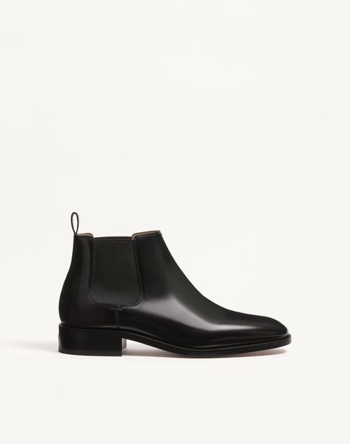 Valentino Garavani Pas Des Dieux Ankle Boot In Calfskin Man Black 43