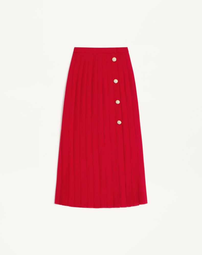 Valentino Women's Paris Georgette Midi Skirt Woman 46